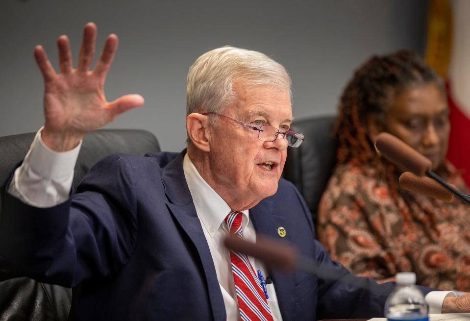 Lake Wales Vice Mayor Robin Gibson speaks during the Lake Wales City Commission meeting on Tuesday. Gibson argued against a resolution that set a limit of 45 minutes for public comments at meetings.