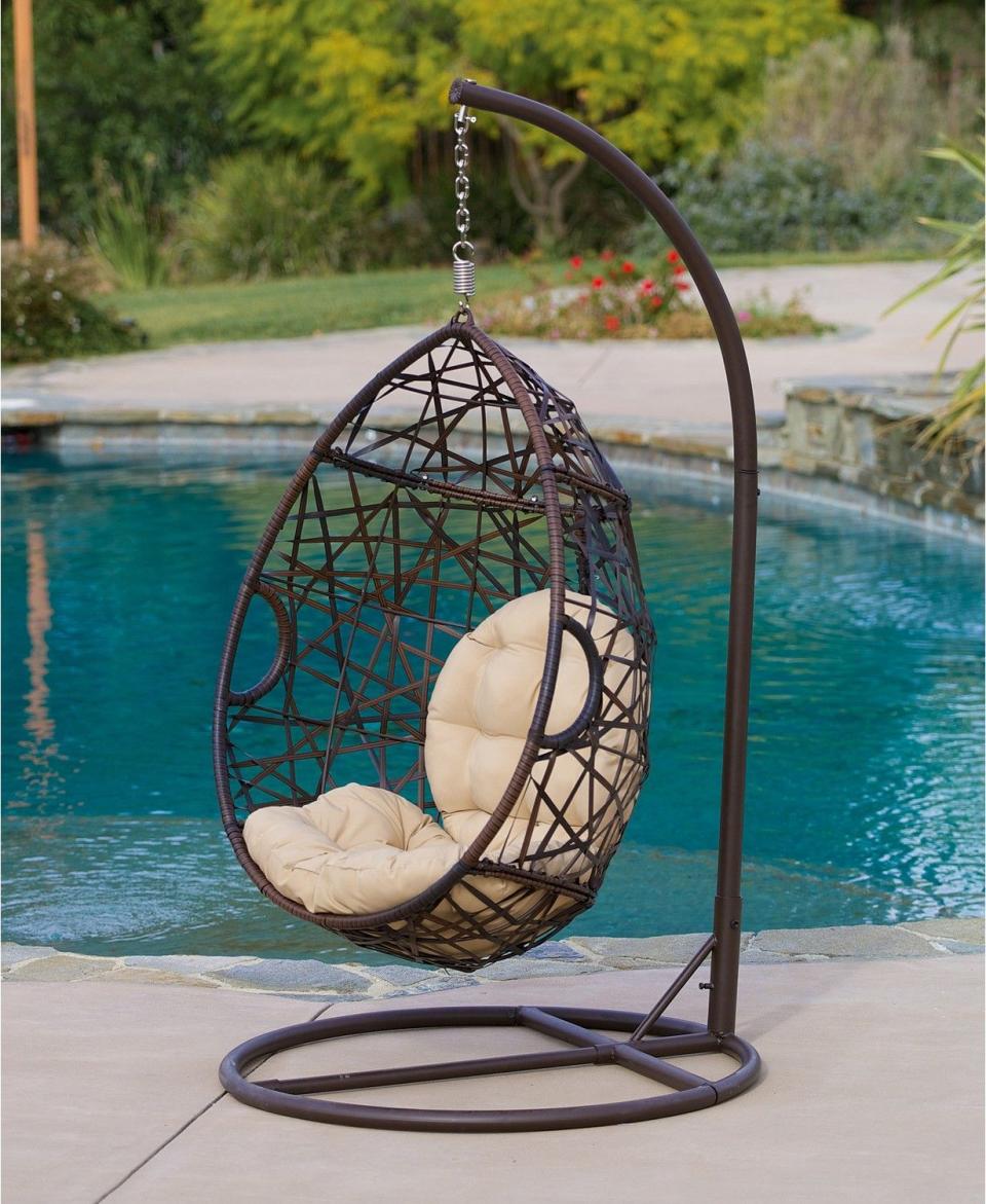 9) Dustan Wicker Swing Chair