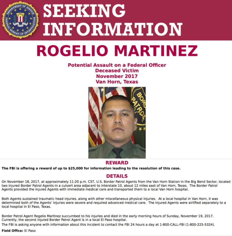 The FBI request for information about Rogelio Martinez.