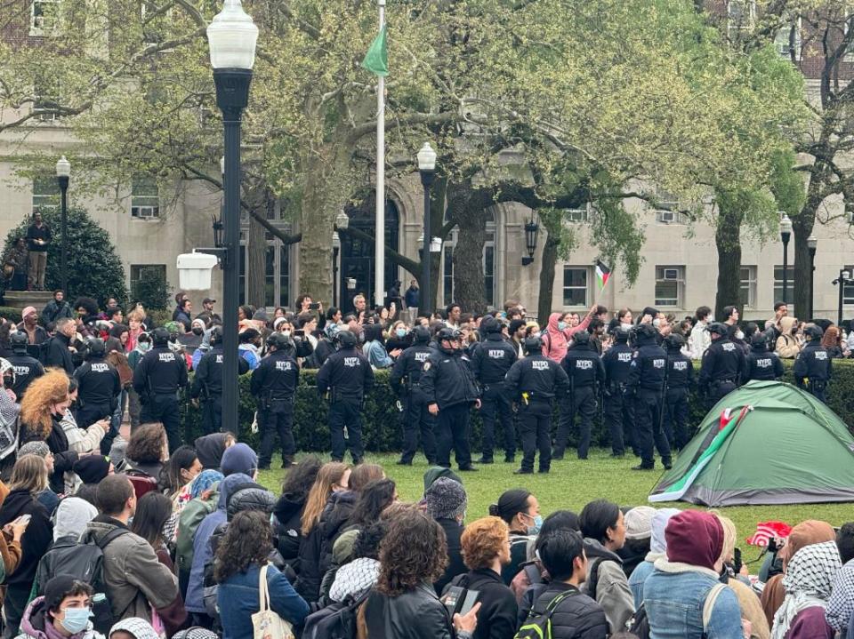 The NYPD takes position on Columbia University’s campus. Robert Miller