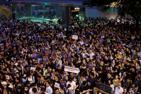 Civil servants attend a rally to support the anti-extradition bill protest in Hong Kong