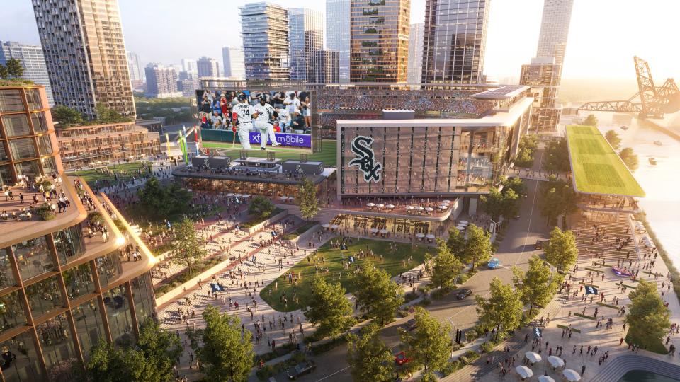 This is a rendering of a proposed new ballpar for the White Sox in the South Loop riverfront. The developer says it will be a "catalyst for the creation of Chicago’s next great neighborhood, along with creating tens of thousands of permanent and construction jobs."