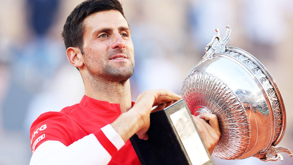 Novak Djokovic, pictured here with the trophy after winning the French Open.