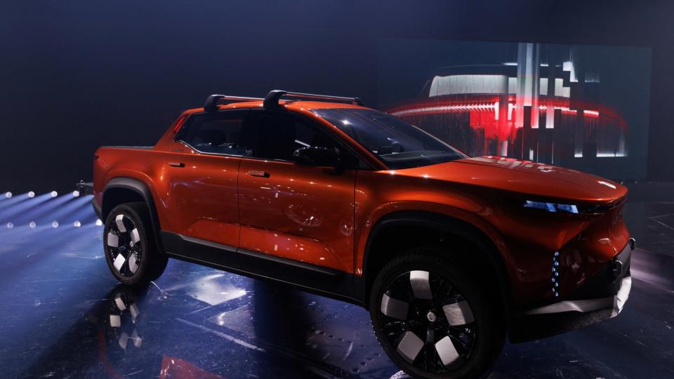 Electric car company Fisker shows off its Alaska pickup truck in Huntington Beach, California, August 3, 2023.  REUTERS/Mike Blake