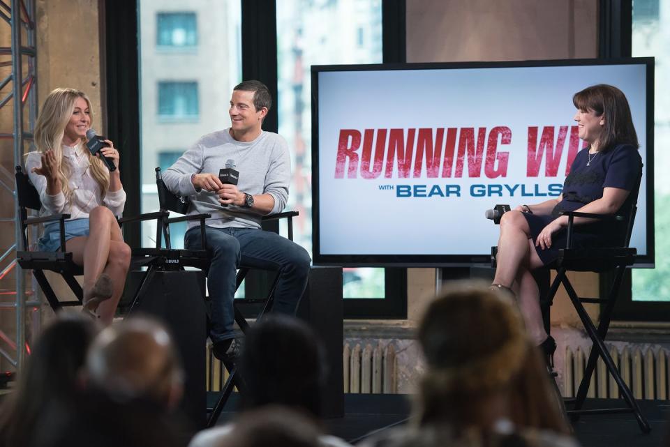 aol build speaker series bear grylls and julianne hough, 