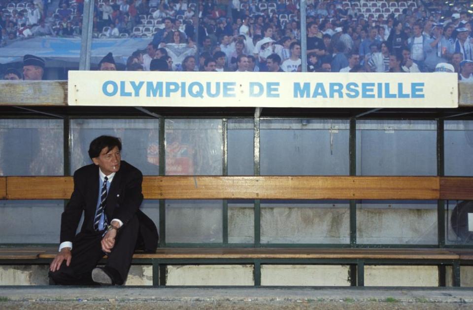 Raymond Goethals in the Marseille dugout