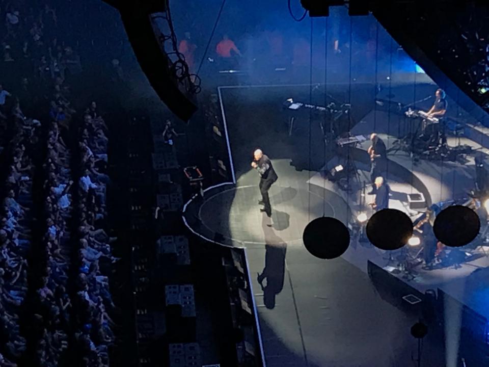 Peter Gabriel singing Sept. 11 at Scotiabank Arena in Toronto.