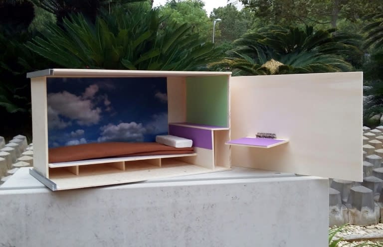 This undated and unlocated handout photo released by Spanish company "HAIBU Solutions" on September 6, 2018, shows a model of its housing "capsules" project