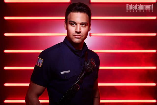 <p>Disney/Justin Stephens</p> Ryan Guzman as '9-1-1' firefighter Eddie Diaz.