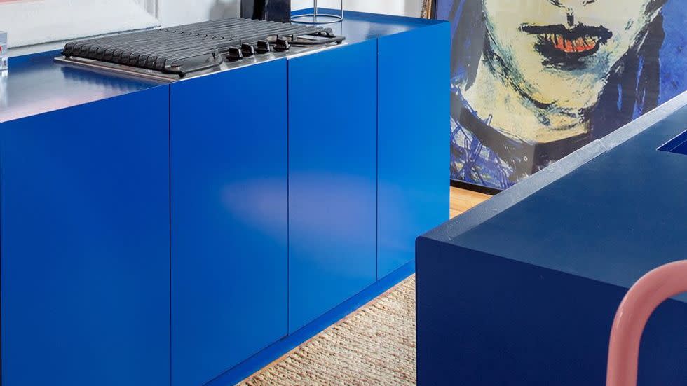 blue kitchen