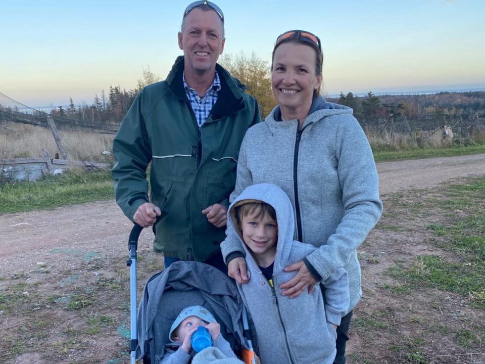 Liezel and Larry Kennedy and their two sons have been stuck in a quarantine hotel in Toronto since Friday, when they returned from a trip to South Africa. (Submitted by Liezel Kennedy - image credit)