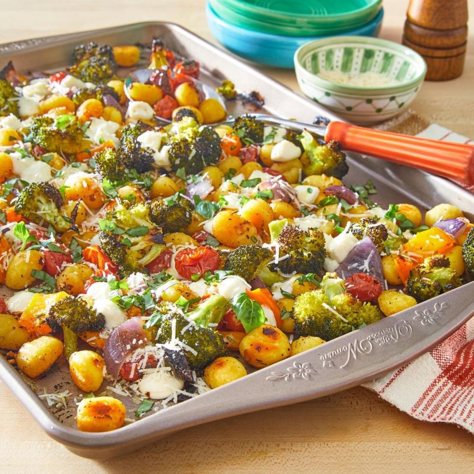 vegetarian dinner recipes sheet pan gnocchi and veggies