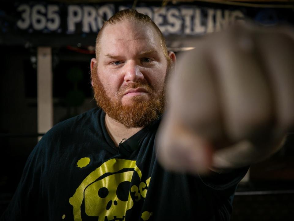 Mike Becherer is the founder of 365 Pro Wrestling, which hosts matches in a former nightclub in Esquimalt, B.C. (Mike McArthur/CBC - image credit)