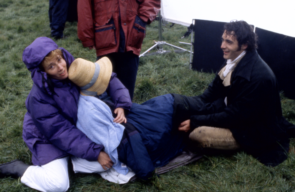 Emma Thompson, Kate Winslet and Greg Wise on the set of 