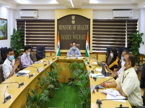 Visuals from Health Minister Dr Harsh Vardhan's meeting with Gujarat government (Photo/Twitter)