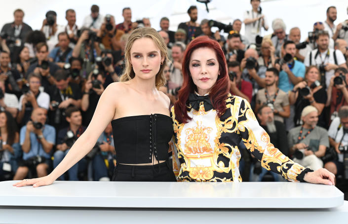 CANNES, FRANCE - MAY 26: Olivia DeJonge and Priscilla Presley attend the photocall for 