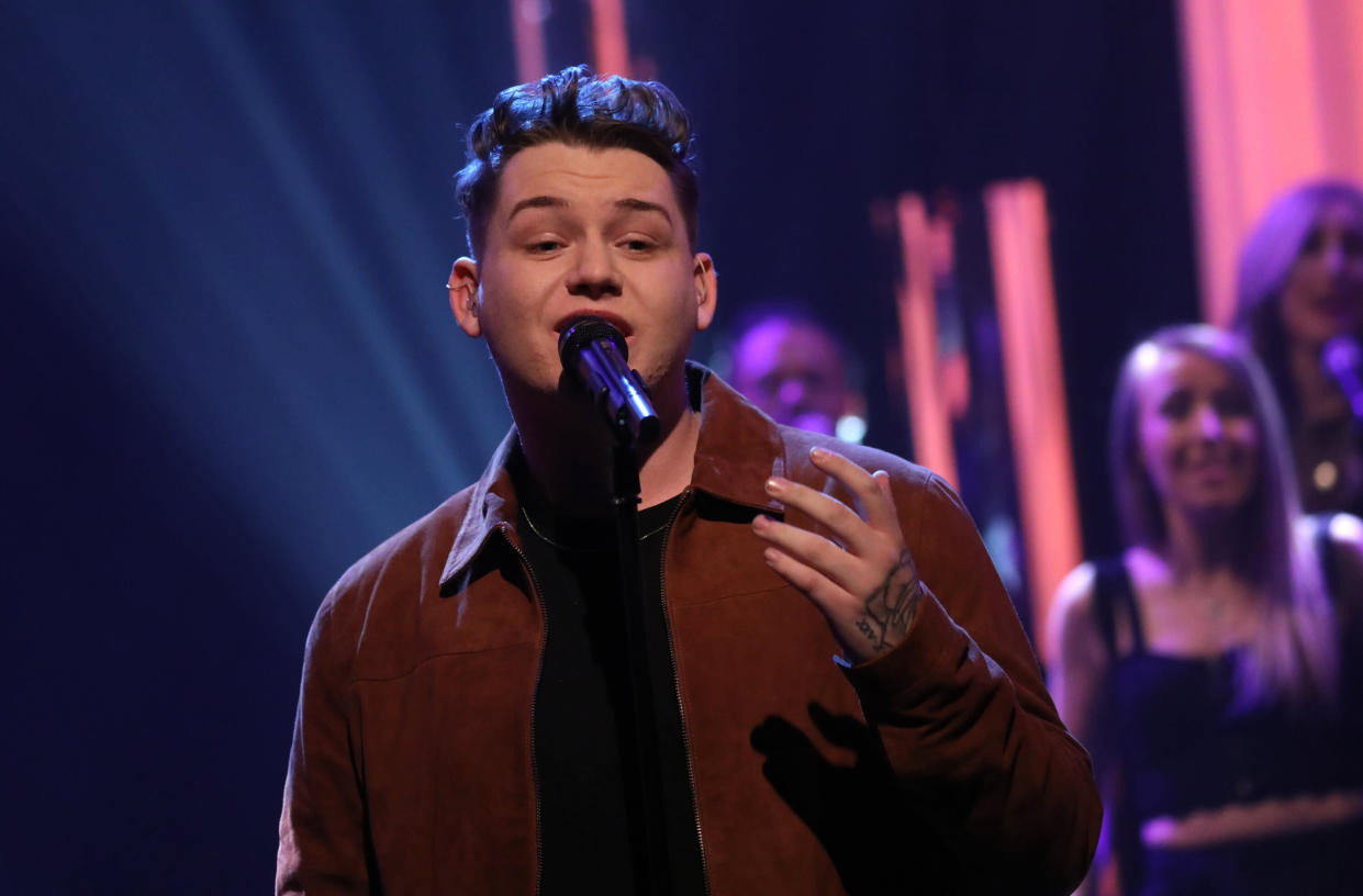 Michael Rice performing during the filming for the Graham Norton Show at BBC Studioworks 6 Television Centre, Wood Lane, London, to be aired on BBC One on Friday evening.