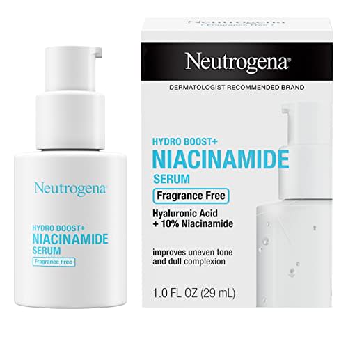 Neutrogena Hydro Boost + Niacinamide Serum for Face with Hyaluronic Acid & Vitamin B3, Multi-Action Face Serum to Hydrate & Improve Skin Complexion & Refine Look of Pores, Fragrance Free, 1 oz (AMAZON)