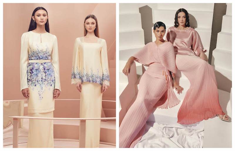 The NH by Nurita Harith Raya 2021 collection (left) and Alia Bastamam Eid 2021 collection. — Pictures courtesy of Nurita Harith, Alia Bastamam