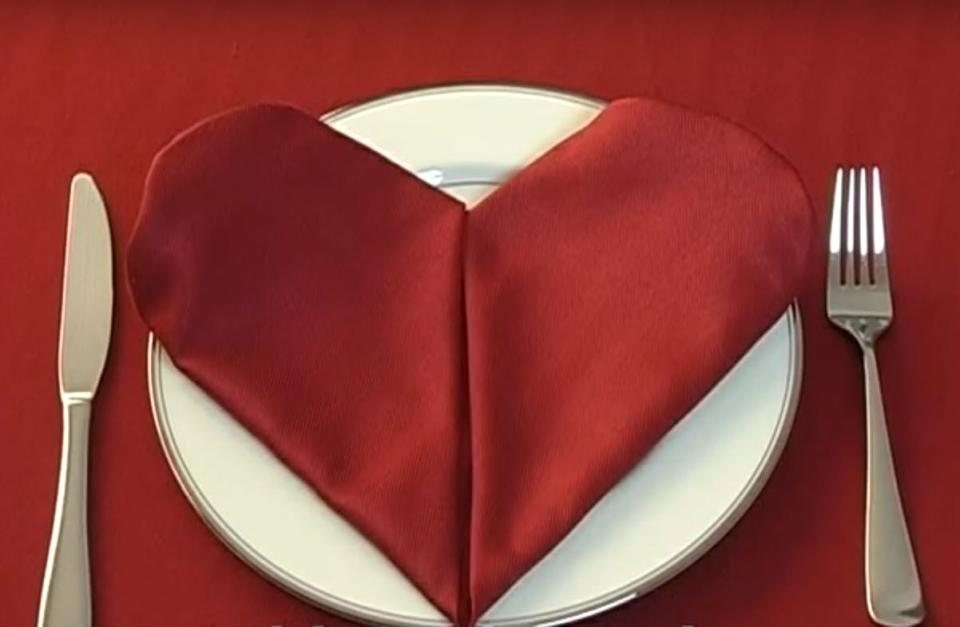 Heart Napkin Folding Idea