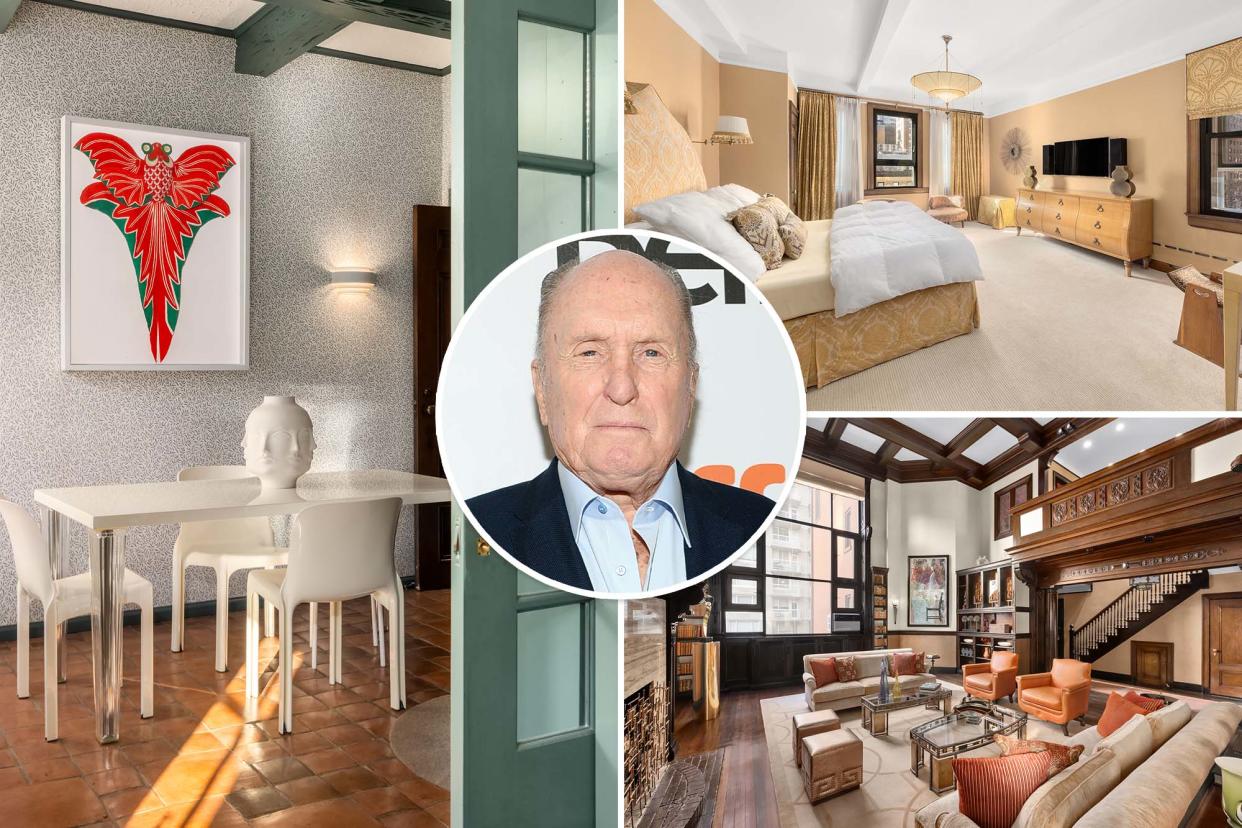 Inset of Robert Duvall over shots of his former UWS duplex.