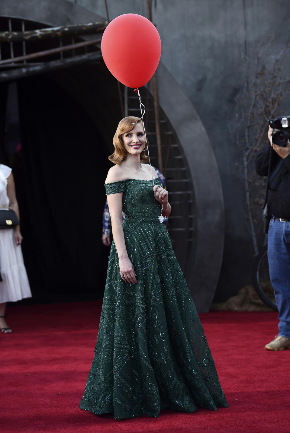 FILE - Jessica Chastain arrives at the Los Angeles premiere of "It: Chapter 2," on Aug. 26, 2019. Chastain turns 44 on March 24. (Photo by Jordan Strauss/Invision/AP, File)