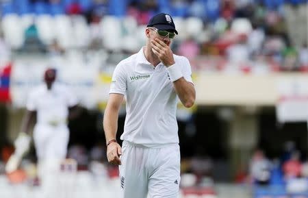 Cricket - West Indies v England - First Test - Sir Vivian Richards Stadium, Antigua - 17/4/15 England's James Anderson in the field Action Images via Reuters / Jason O'Brien Livepic