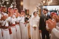 <p>The newlyweds looked so happy on their wedding day.</p>