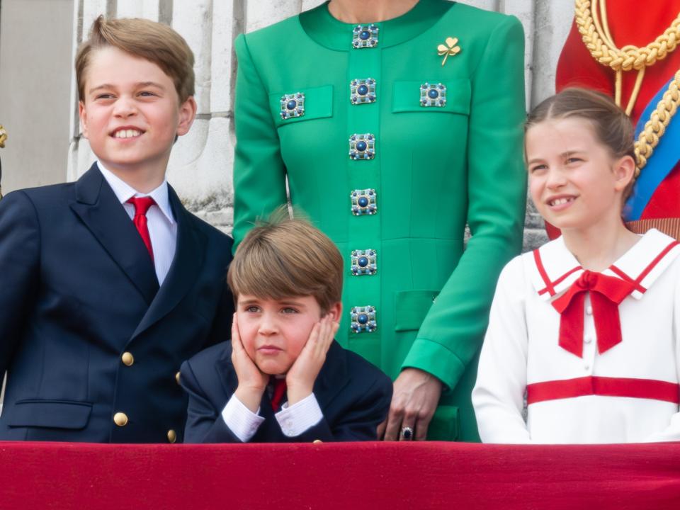 Prince George, Prince Louis and Princess Charlotte during the Trooping the Colour