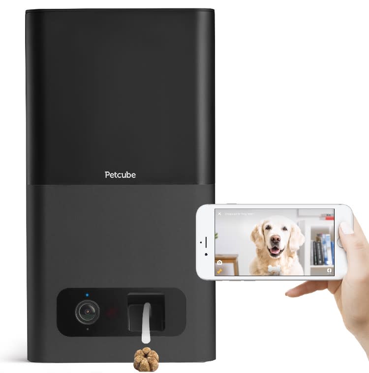 Petcube Bites Wi-Fi Pet Camera and Treat Dispenser. (Photo: Walmart)