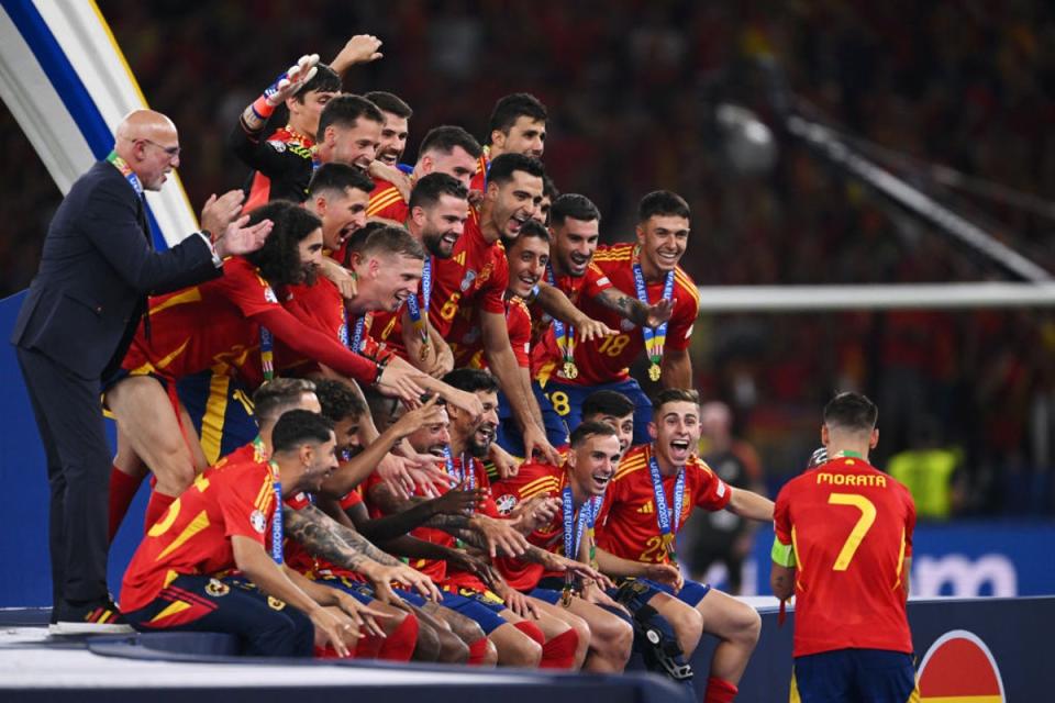 Spain still celebrated Euro 2024 glory despite their first-choice midfield being out injured (Getty Images)