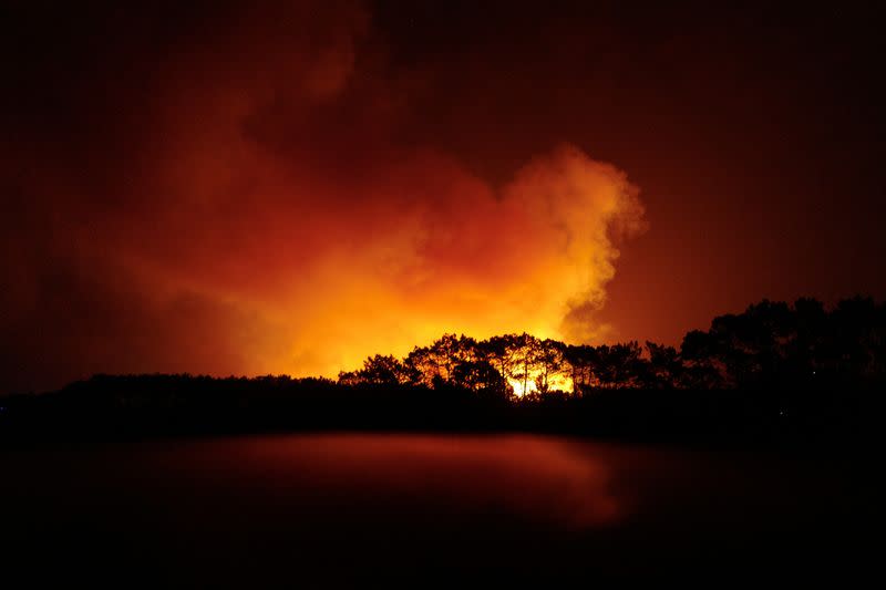 View of a wildfire in Aljesur