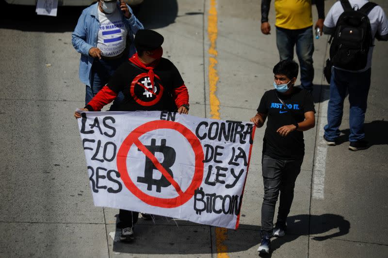 Protest against the government of El Salvador's President Bukele in San Salvador