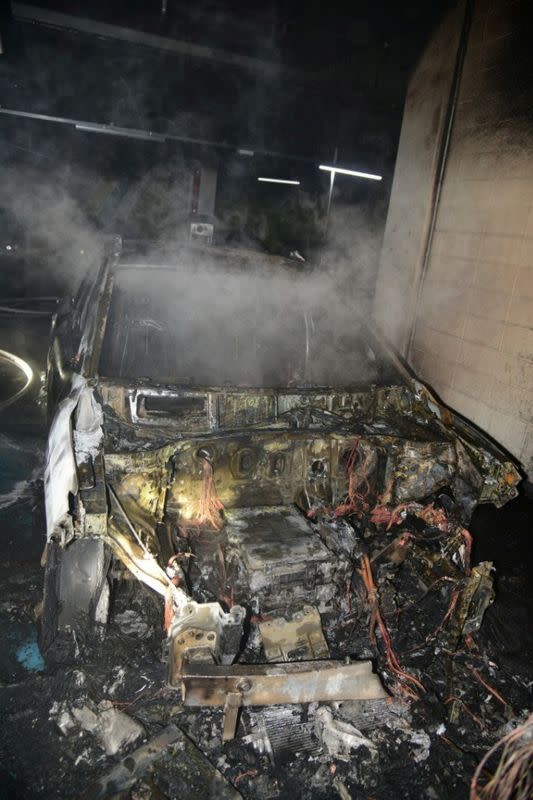 Hyundai Kona EV after fire in Daegu