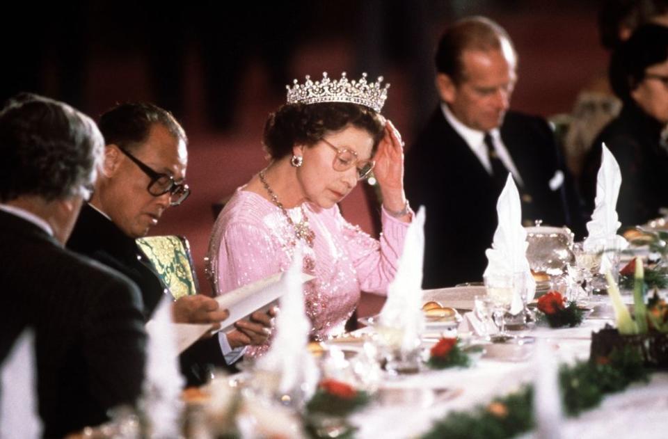<p>The Queen has a rule about how many dinner guests are allowed to sit at the table. The number of guests has to be either more or less than 13, but <a href="https://www.yahoo.com/lifestyle/queen-13-guests-dinner-122718776.html" data-ylk="slk:never exactly 13;elm:context_link;itc:0;sec:content-canvas;outcm:mb_qualified_link;_E:mb_qualified_link;ct:story;" class="link  yahoo-link">never <em>exactly </em>13</a>. The Queen herself isn't necessarily superstitious about the notoriously "unlucky" number, but she's aware of the connotations it has in other cultures so she's sure to never have 13 people sitting around the dinner table.</p>