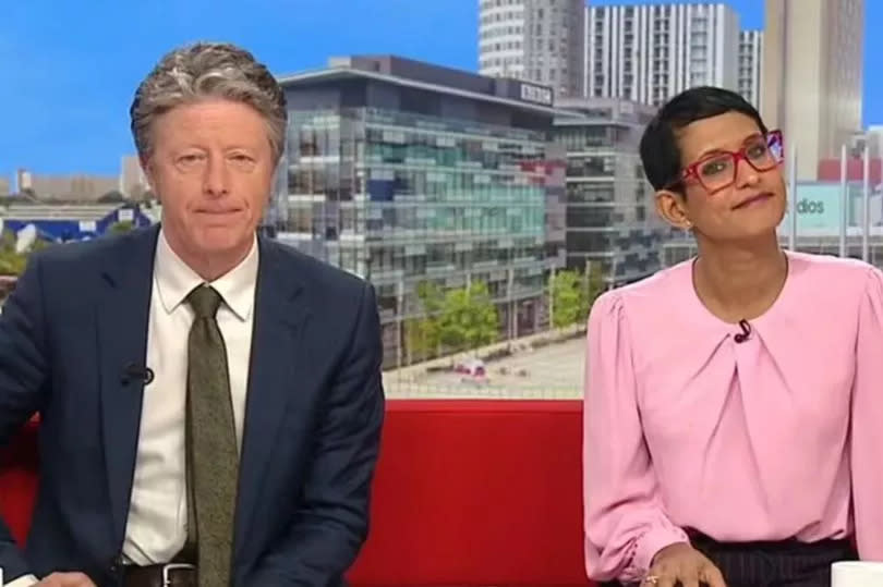 BBC Breakfast's Naga Munchetty with Charlie Stayt