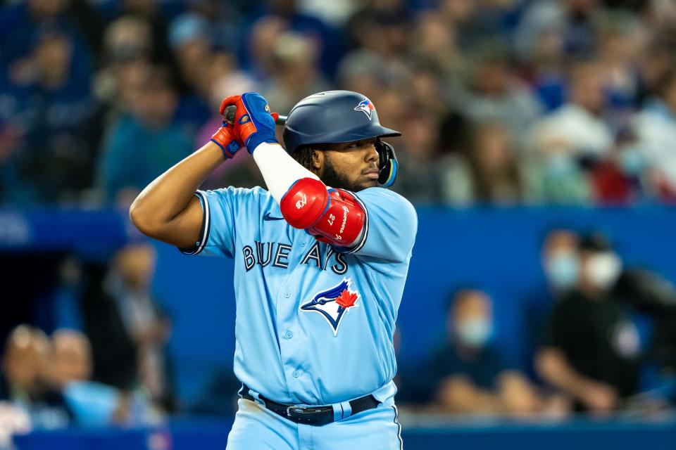 In what was considered a down year after his stellar 2021, Blue Jays first baseman Vladimir Guerrero Jr. still hit .274 with 32 home runs, 97 RBI and 90 runs scored.