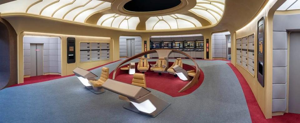 The recreated bridge of the Enterprise-D in Star Trek: Picard season 3. 