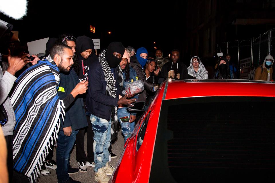 People protest in Memphis following the release of the video of Tyre Nichols' deadly encounter with police