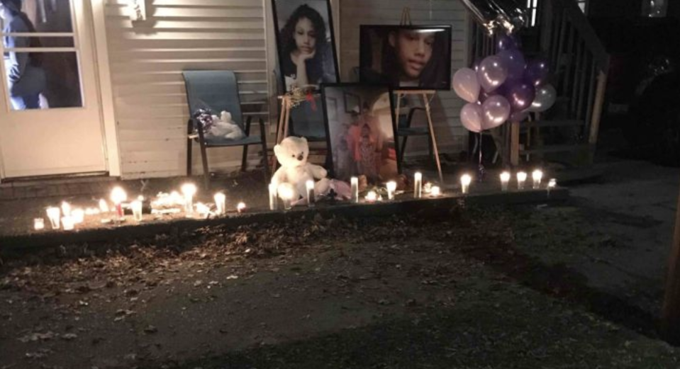 A vigil held by the family pictured in a photo posted on the Honestie Hodges GoFundMe page.