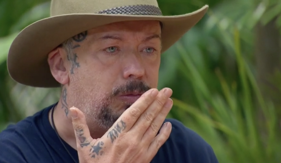 Boy George retches during I'm A Celebrity. (ITV)