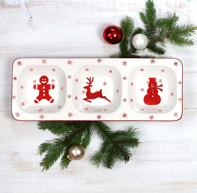Holiday Hosting Essentials: Trees, Snowman & Gnomes Melamine Party  Dinnerware Collection