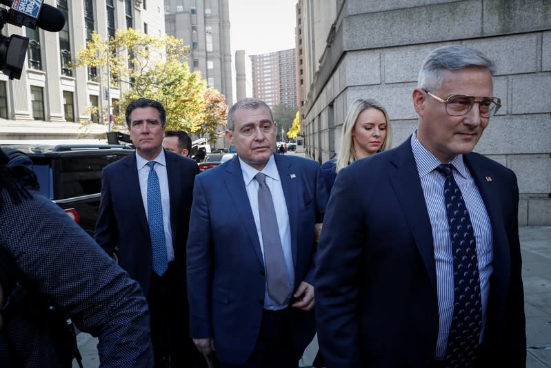 Ukrainian-American businessman Lev Parnas arrives for his arraignment at the United States Courthouse in New York