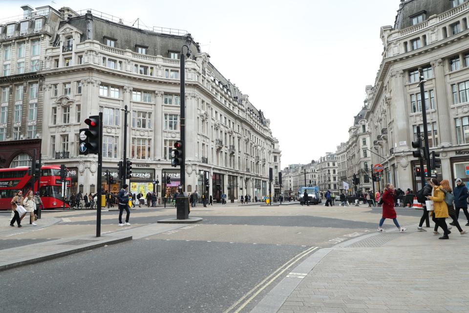 File picture of Oxford Circus in London: PA