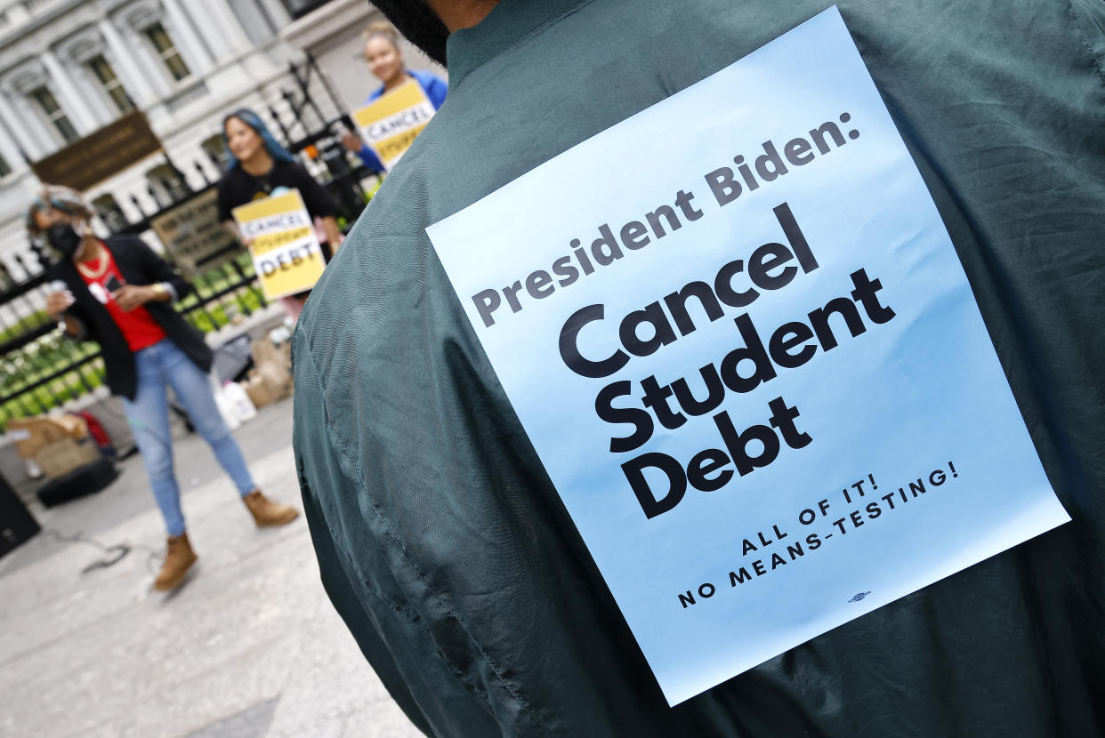 Student Loan Borrowers Gather To Tell President Biden To Cancel Student Debt