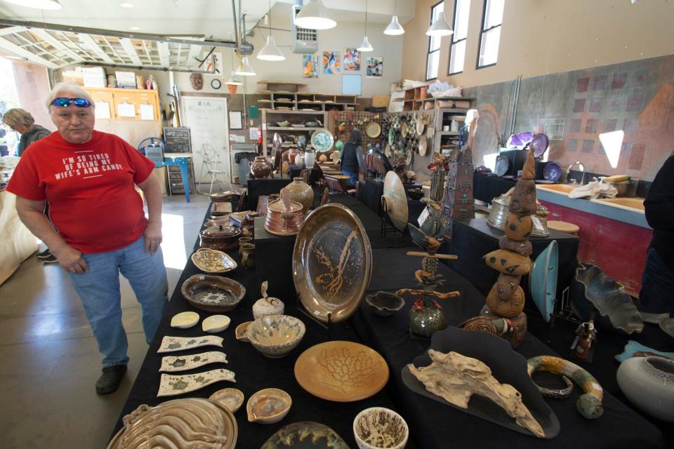 Community members browse the Kayenta Art Festival Saturday, Feb. 19, 2022. 
