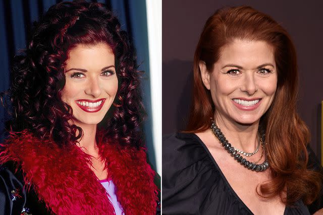 <p>Alice S. Hall/NBCU Photo Bank/Getty; Jamie McCarthy/Getty</p> Debra Messing then and now