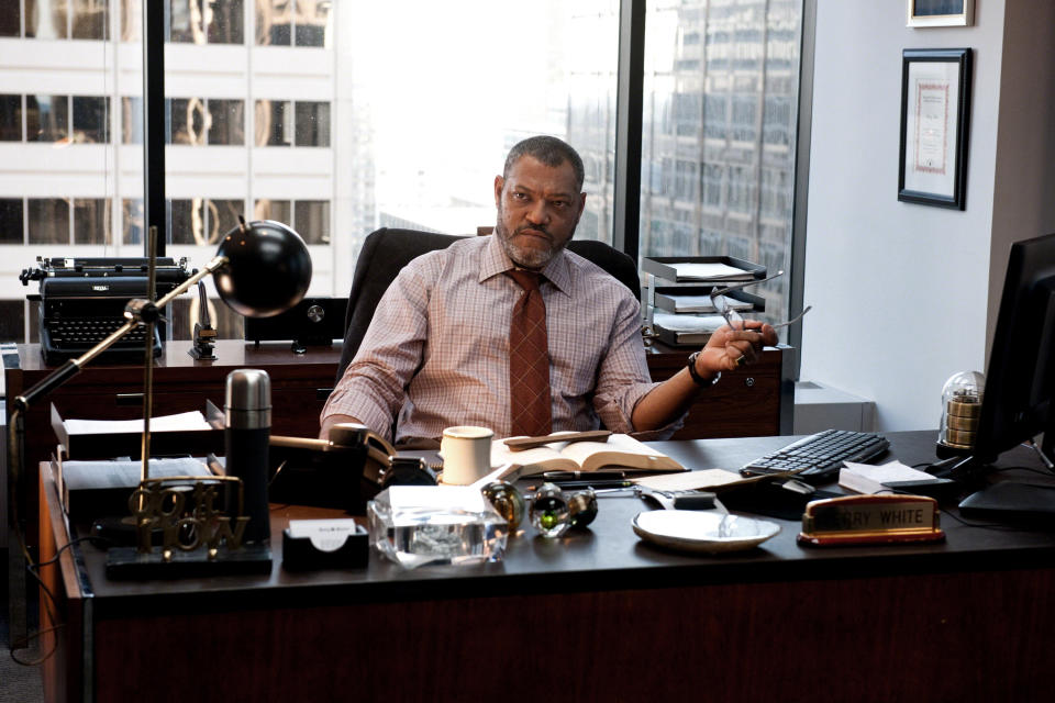 Laurence Fishburne as Perry White in Man of Steel. (Photo: Clay Enos/©Warner Bros. Pictures/Courtesy Everett Collection)