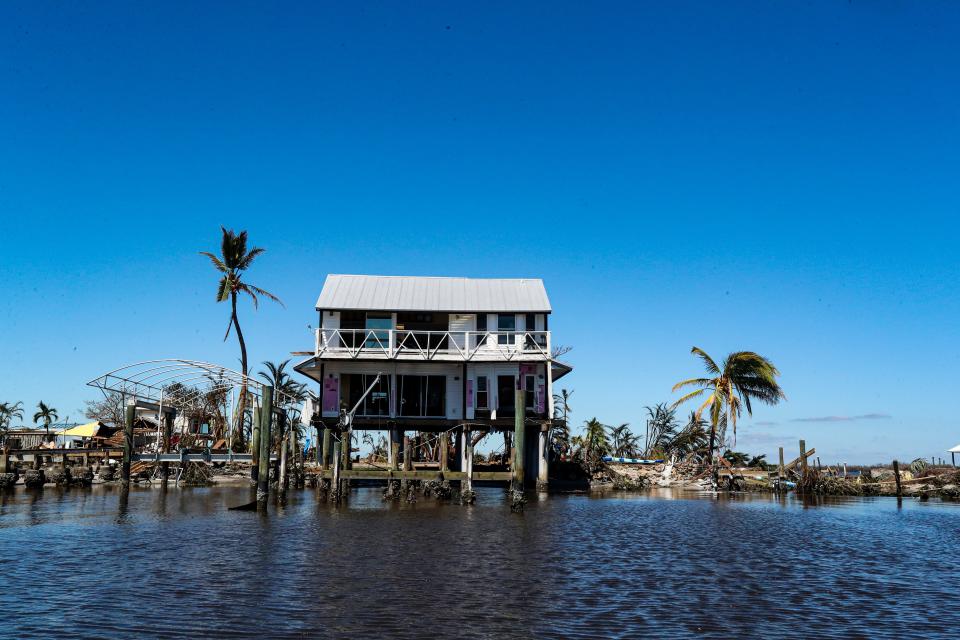 Hurricane Ian demolished Pine Island and Matlacha. Some residents chose to be rescued while others refuse to leave. It's will be months before utilities can be restored due to the road being washed away. Friday, September 30, 2022. 