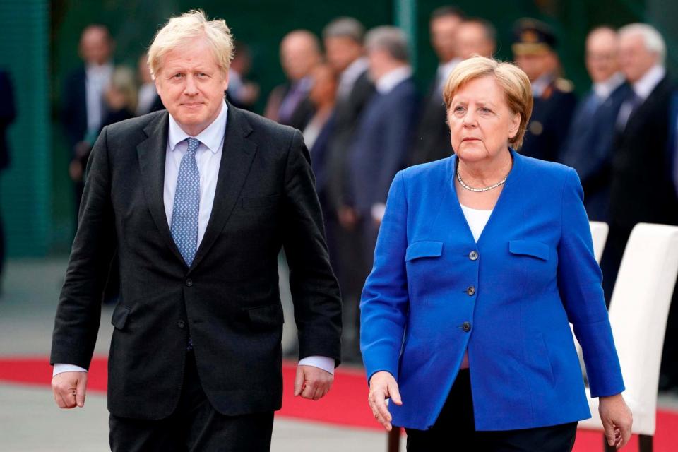 German Chancellor Angela Merkel and British Prime Minister Boris Johnson (AFP/Getty Images)